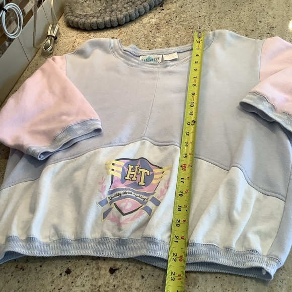 Vintage Hang Ten Pastel Shirt Lightweight Sweatshirt Size Large Short Sleeve - Picture 7 of 7